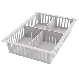 Open sides and solid base MEdstor tray